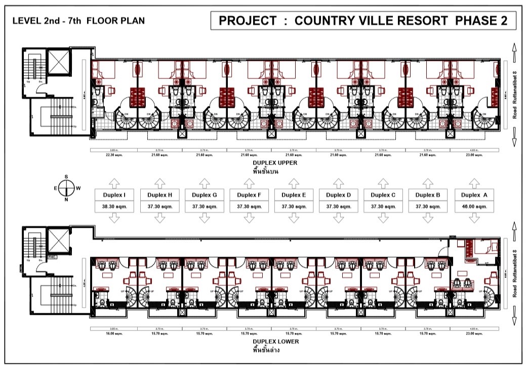 ผังพื้นชั้น 2–7